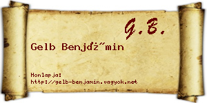 Gelb Benjámin névjegykártya